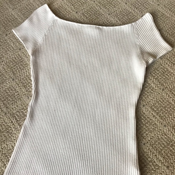 H&M Off-Shoulder Ribbed Top - Cream - Picture 2 of 6